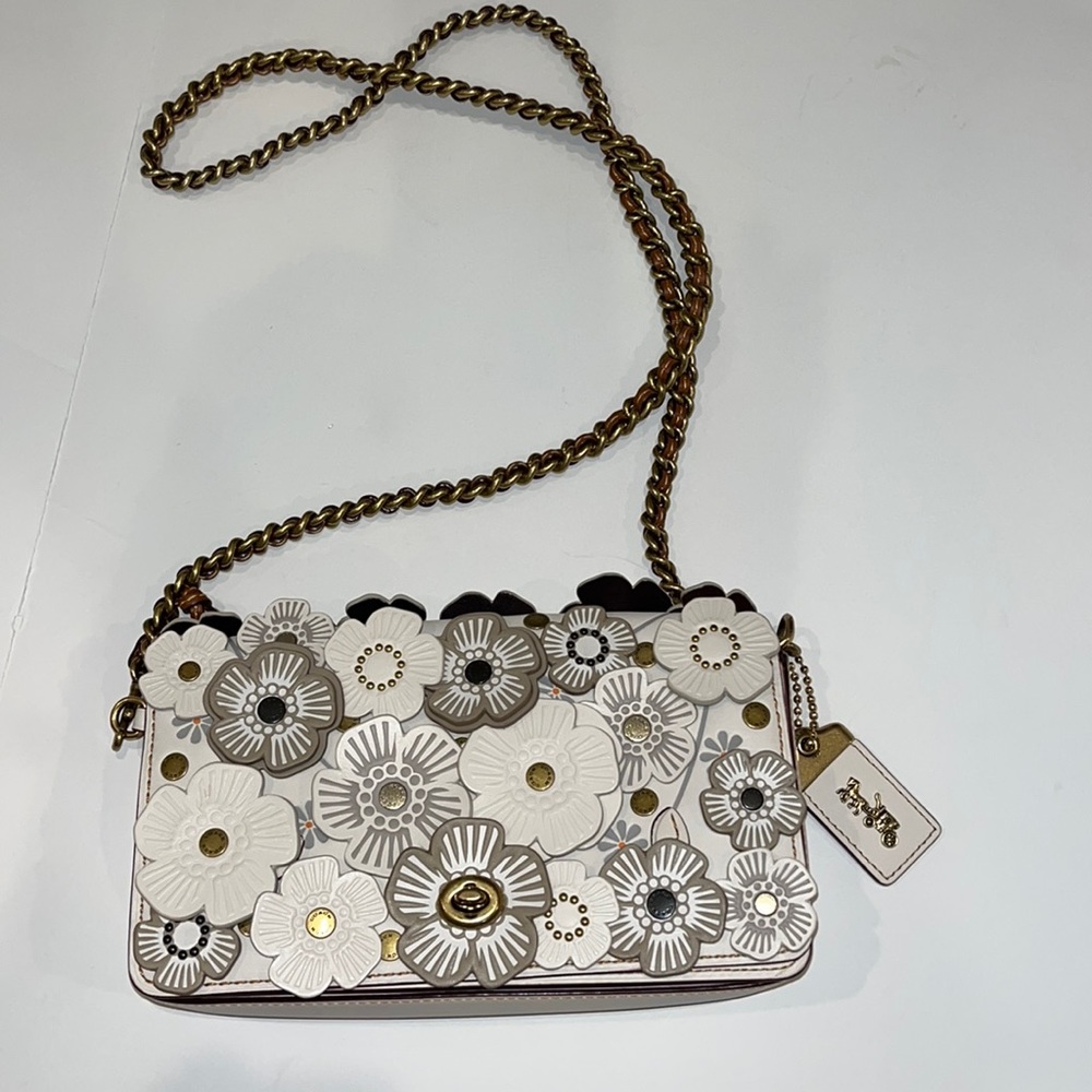 Coach off white tea rose crossbody